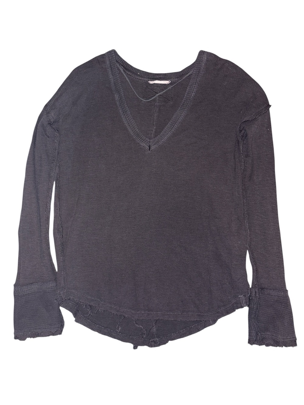 We The Free Charcoal V-Neck Long Sleeve Thermal Top